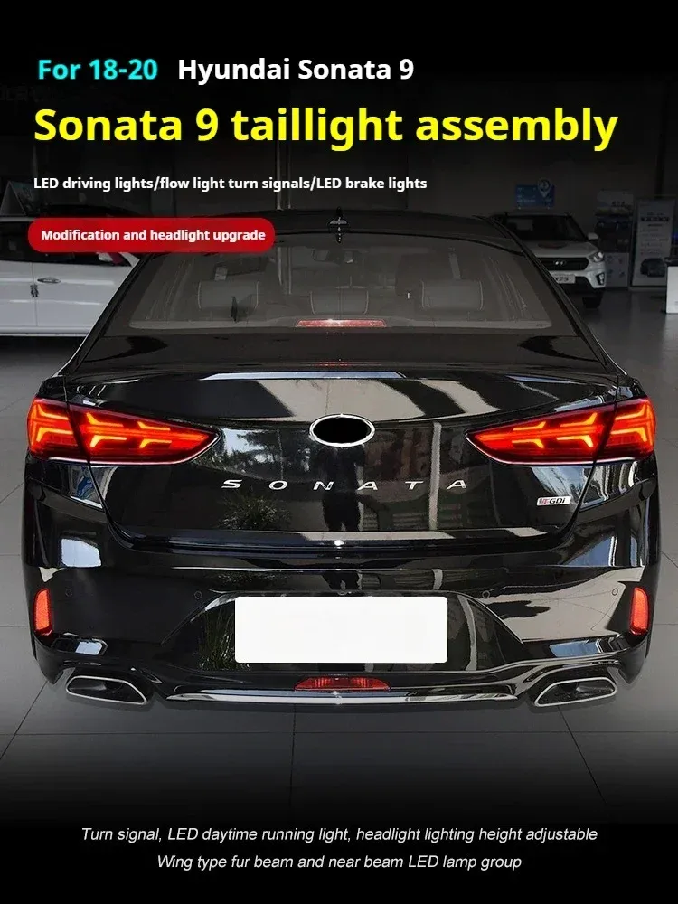 Задние LED-фонари динамический поворотник для Hyundai Sonata 9 (2018-2020), комплект, комплект, FT Carlight Carlight — фото 3
