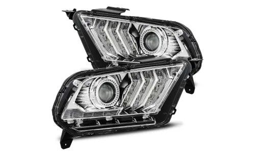 Фары проекторные светодиодные Chrome LUXX для Ford Mustang V6 & GT 2010–2012, AlphaRex — фото 2