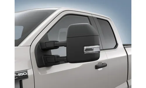 F-150 2021-2023 BLACK TRAILER TOW MIRRORS WHICH FITS VEHICLES WITH FACTORY POWER MIRRORS, MANUAL TELESCOPE, MANUAL FOLD, BLIS, NO 360 CAMERA — фото 1