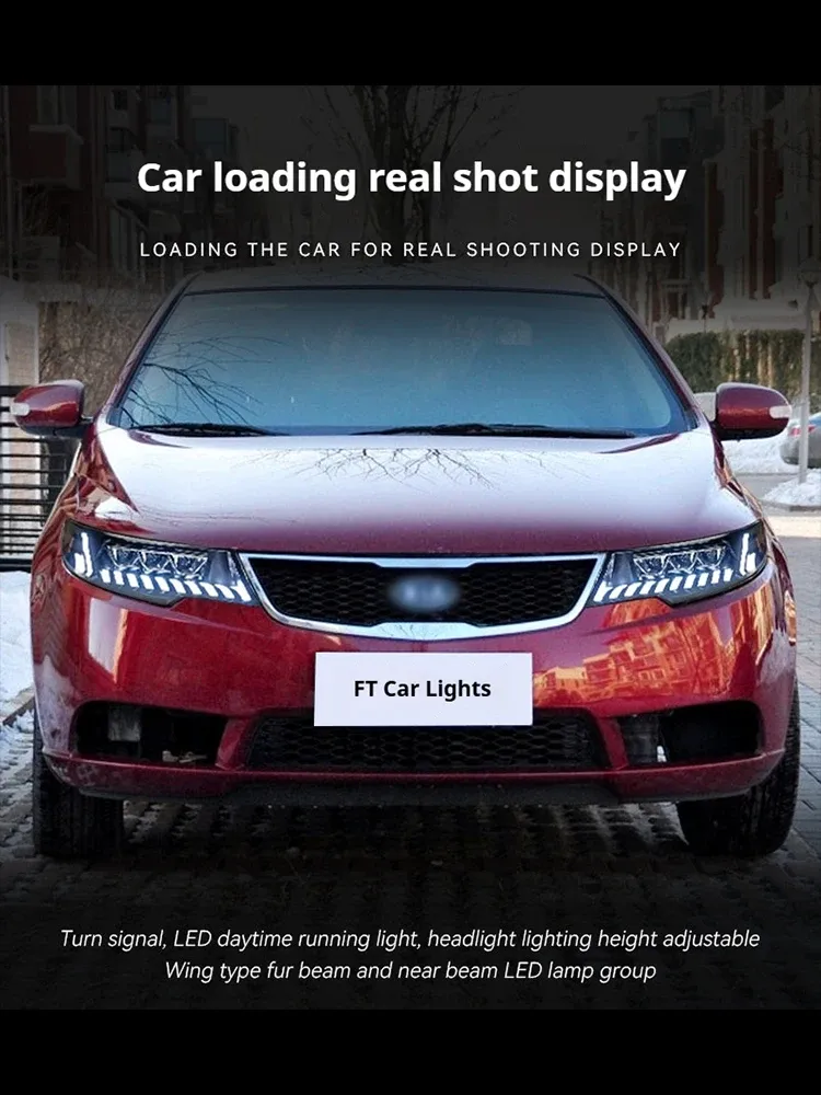 Фары передние LED с ходовыми огнями для Kia Forte (2009-2013), комплект, комплект, FT Carlight Carlight — фото 7