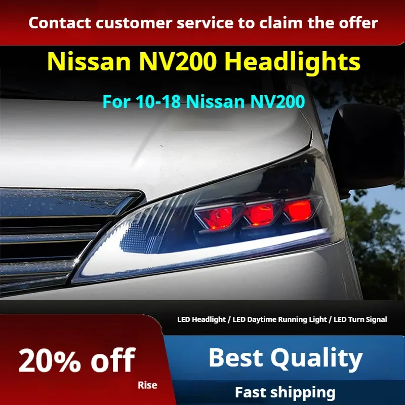 Фары передние LED с ходовыми огнями для Nissan NV200 (2010-2018), комплект, комплект, FT Carlight Carlight — фото 2