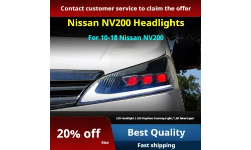 Фары передние LED с ходовыми огнями для Nissan NV200 (2010-2018), комплект, комплект, FT Carlight Carlight — фото 2
