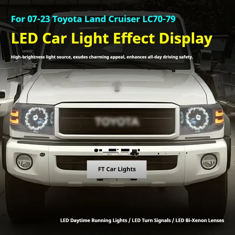 Фары передние LED с ходовыми огнями для Toyota Land Cruiser 70 (2007-2023), комплект, комплект, FT Carlight Carlight — фото 5