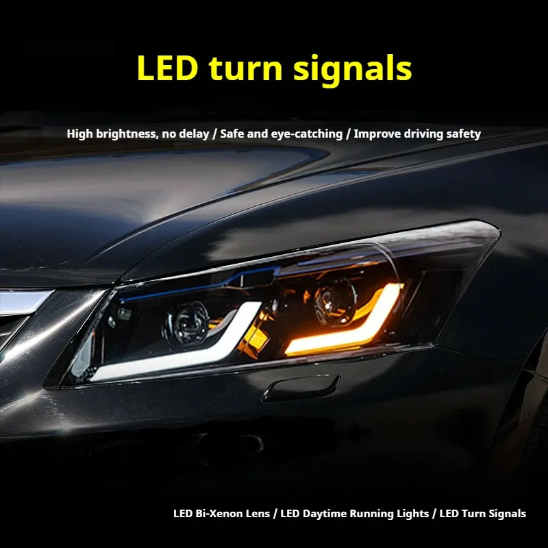 Фары передние LED с ходовыми огнями для Honda Accord 8 (2008-2013), комплект, комплект, FT Carlight Carlight — фото 3