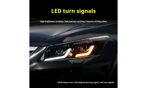 Фары передние LED с ходовыми огнями для Honda Accord 8 (2008-2013), комплект, комплект, FT Carlight Carlight — фото 3