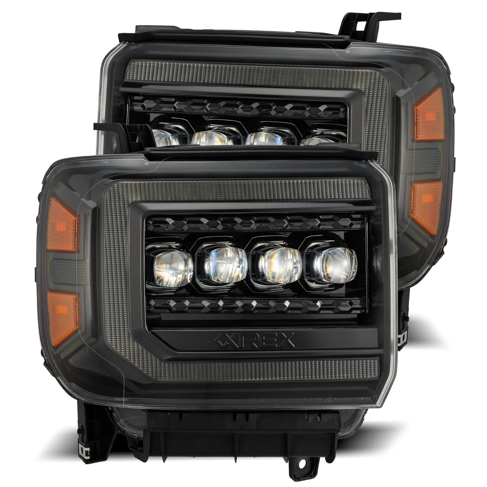 Фары светодиодные Alpha-Black NOVA для GMC Sierra 1500/2500/3500 2015–2018, AlphaRex — фото 2