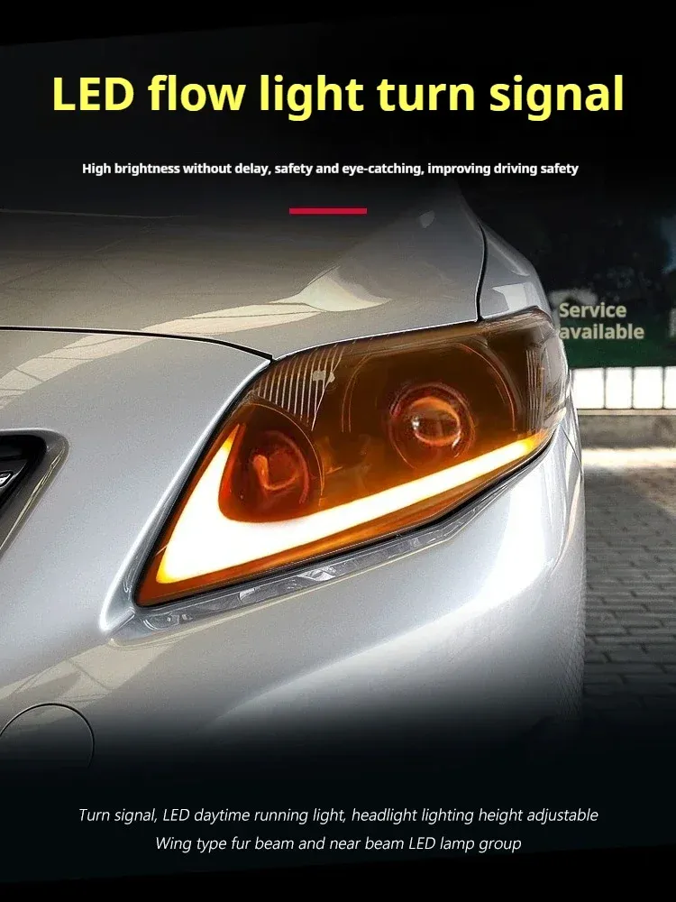 Фары передние LED с ходовыми огнями для Toyota Corolla (2007-2010), комплект, комплект, FT Carlight Carlight — фото 6