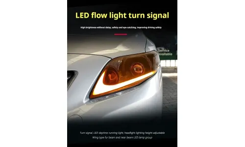 Фары передние LED с ходовыми огнями для Toyota Corolla (2007-2010), комплект, комплект, FT Carlight Carlight — фото 6