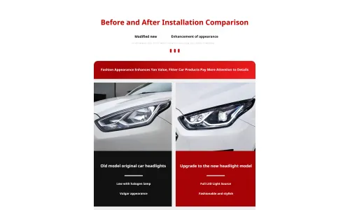 Фары передние LED с ходовыми огнями для Ford Escort (2015-2017), комплект, комплект, FT Carlight Carlight — фото 7