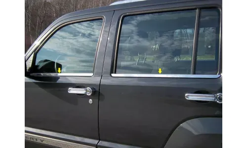 Накладки на молдинги окон из нержавеющей стали 4 шт для Jeep Liberty 2008-2013 | WS48070 — фото 1