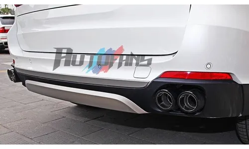 Насадки двойные БМВ X5 F15, карбоновые, в стиле Akrapovic — фото 3