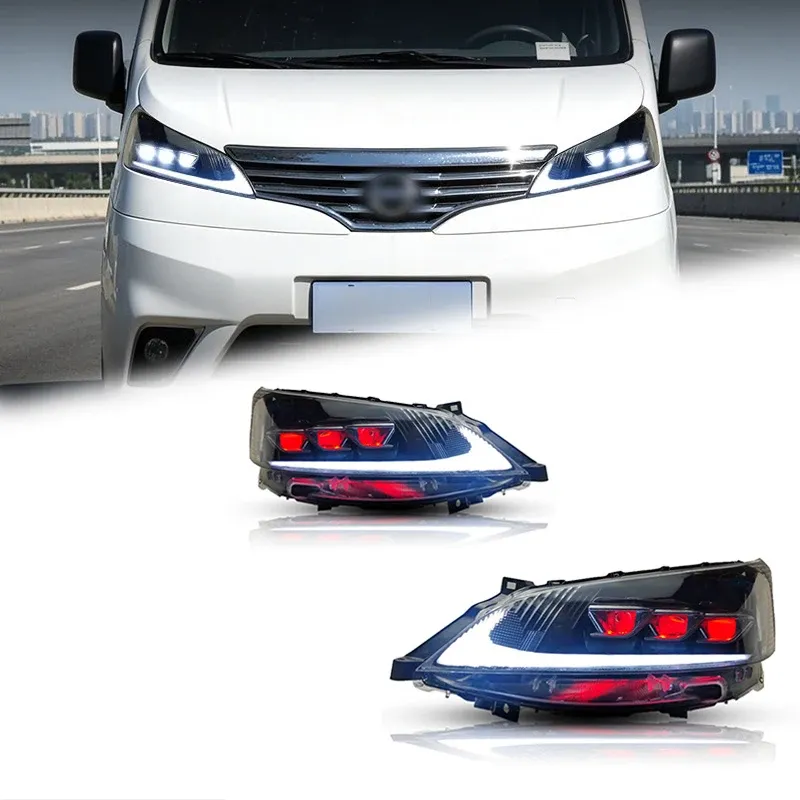 Фары передние LED с ходовыми огнями для Nissan NV200 (2010-2018), комплект, комплект, FT Carlight Carlight — фото 1