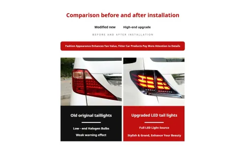 Задние LED-фонари динамический сигнал поворота для Toyota Alphard (2007-2013), комплект, комплект, FT Carlight Carlight — фото 7