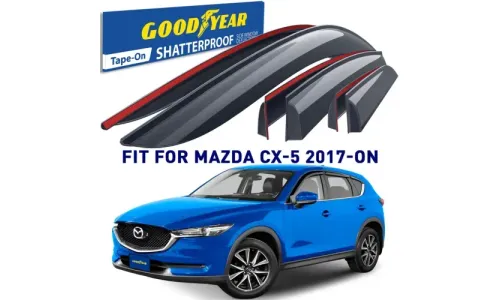 Дефлекторы боковых окон 17-23 Mazda CX-5, накладные, GoodYear — фото 1
