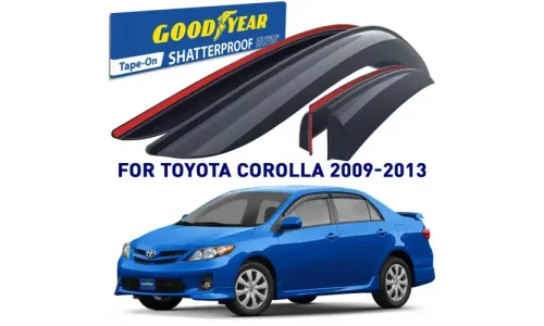Дефлекторы боковых окон Toyota Corolla 2009-2013 Sedan , накладные, GoodYear — фото 1