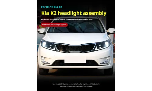 Фары передние LED с ходовыми огнями для Kia K2 (2009-2013), комплект, комплект, FT Carlight Carlight — фото 4