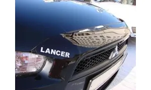 Дефлектор капота темный MITSUBISHI LANCER 2007-2010 (короткий), NLD.SMILAN0712S / Митсубиси Лансер — фото 2