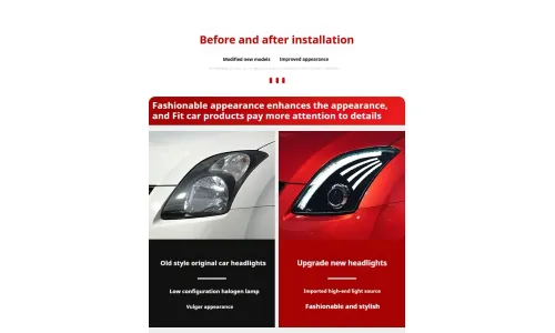 Фары передние LED с ходовыми огнями для Suzuki Swift (2005-2016), комплект, комплект, FT Carlight Carlight — фото 7