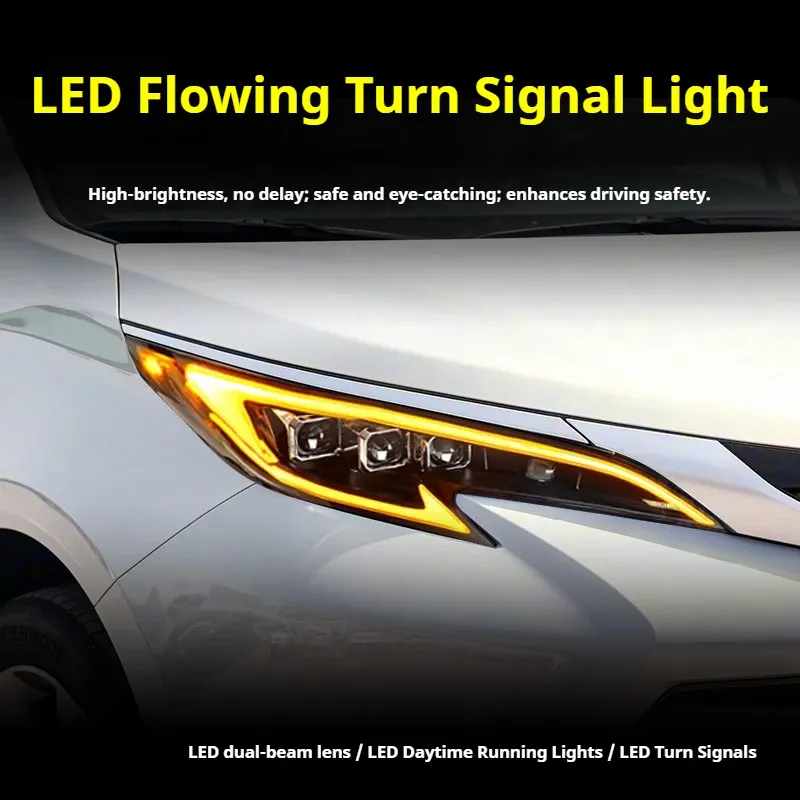 Фары передние LED с ходовыми огнями для Toyota Sienna Granvia (2021-2025), комплект, комплект, FT Carlight Carlight — фото 3