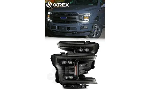 Фары светодиодные Alpha-Black NOVA для Ford F-150 XL/XLT 2018–2020, AlphaRex — фото 1