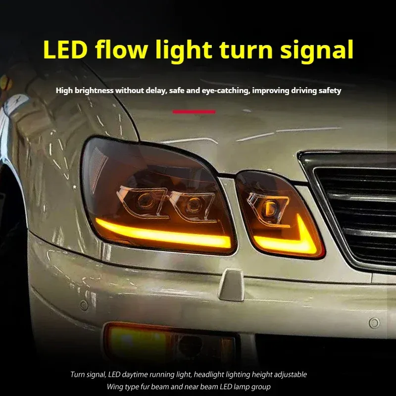 Фары передние LED с ходовыми огнями для Lexus LX470 (1997-2007), комплект, FT Carlight — фото 3