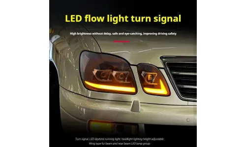 Фары передние LED с ходовыми огнями для Lexus LX470 (1997-2007), комплект, FT Carlight — фото 3