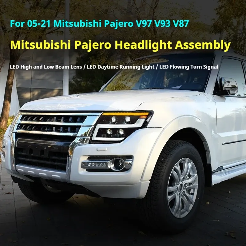 Фары передние LED с ходовыми огнями для Mitsubishi Pajero V97 (2005-2021), комплект, комплект, FT Carlight Carlight — фото 5