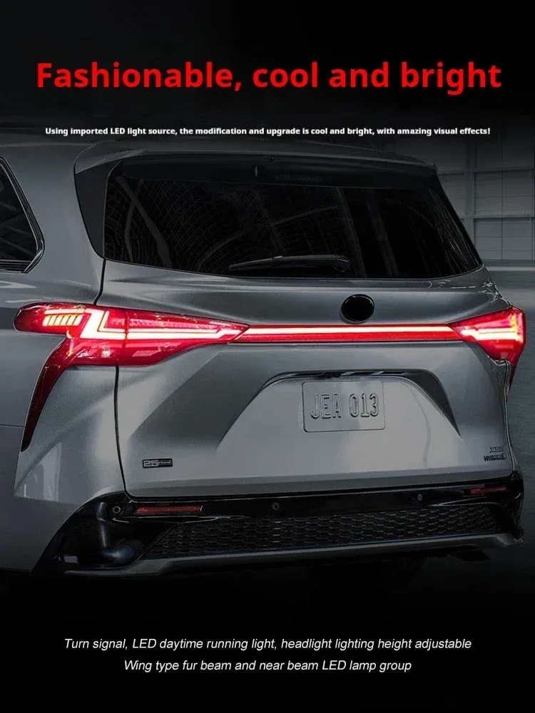 Задние LED-фонари динамический поворотник сквозные для Toyota Sienna (2021-2023), комплект, комплект, FT Carlight Carlight — фото 4
