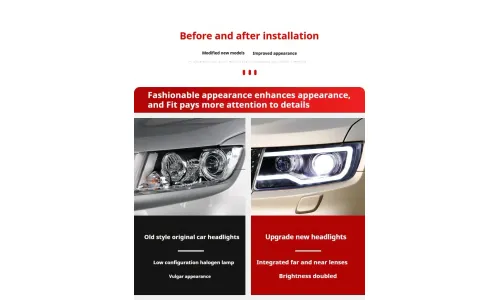 Фары передние LED с ходовыми огнями для Jeep Compass / Grand Cherokee (2011-2016), комплект, комплект, FT Carlight Carlight — фото 7