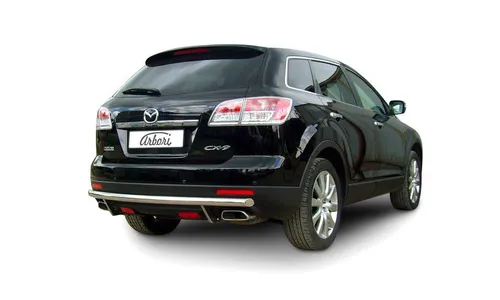 Защита заднего бампера d57 Arbori нержавеющая сталь для Mazda CX-9 2007-2012 / Мазда СХ-9 — фото 1