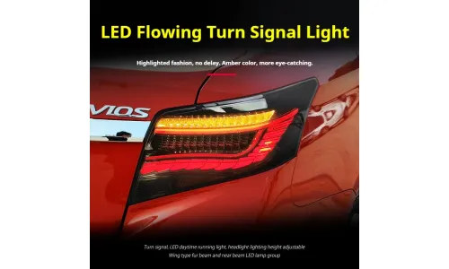 Задние LED-фонари динамический поворотник для Toyota Vios (2014-2016), комплект, комплект, FT Carlight Carlight — фото 3