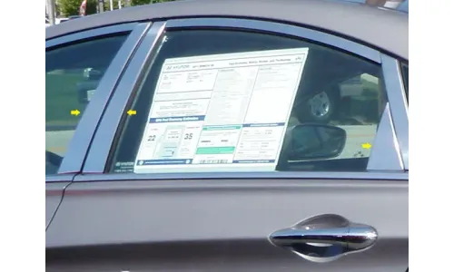 Накладки стоек дверей из нержавеющей стали 6 шт отделка окон QAA для Hyundai Sonata 2011-2014 — фото 1