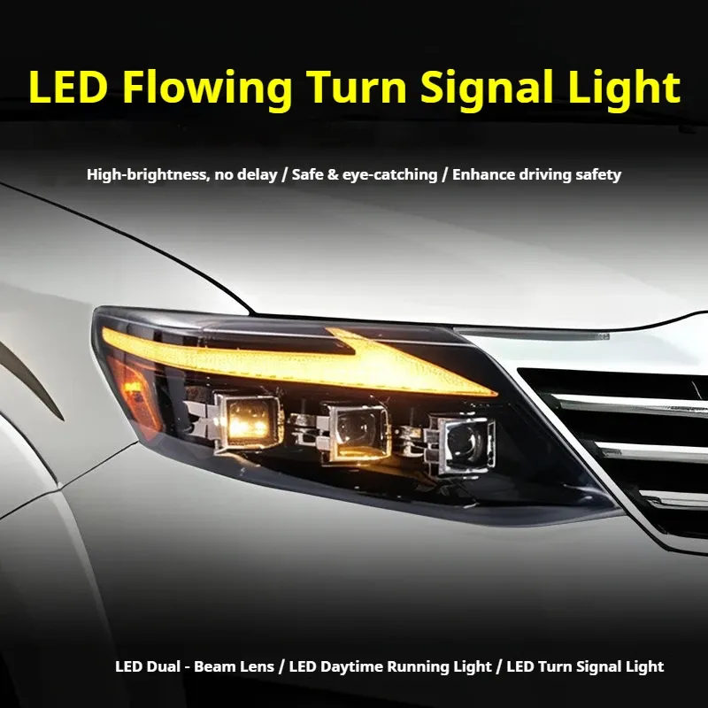 Фары передние LED с ходовыми огнями для Toyota Fortuner (2011-2015), комплект, комплект, FT Carlight Carlight — фото 3