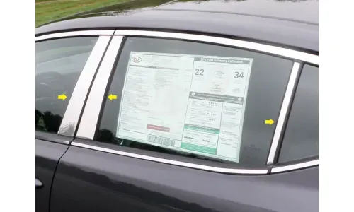 Накладки стоек дверей из нержавеющей стали 6 шт отделка окон QAA для Kia Optima 2011-2015 — фото 1