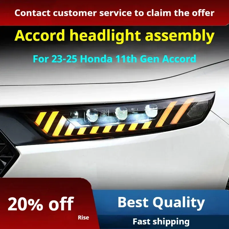 Фары передние LED с ходовыми огнями для Honda Accord 11 (2023-2025), комплект, FT Carlight — фото 2