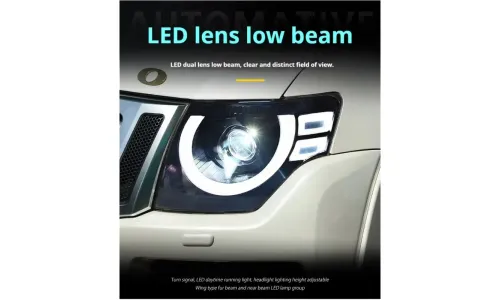 Фары передние LED с ходовыми огнями для Mitsubishi Pajero (2005-2021), комплект, комплект, FT Carlight Carlight — фото 3