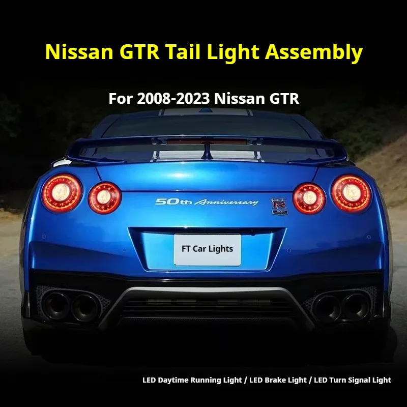 Задние LED-фонари динамический поворотник для Nissan GT-R (2008-2023), комплект, комплект, FT Carlight Carlight — фото 5