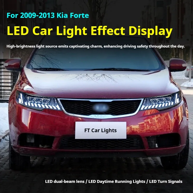 Фары передние LED с ходовыми огнями для Kia Forte (2009-2013), комплект, комплект, FT Carlight Carlight — фото 4
