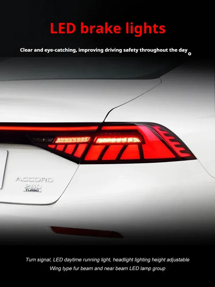 Задние LED-фонари динамический поворотник сквозные для Honda Accord 11 (2023-2024), комплект, комплект, FT Carlight Carlight — фото 5