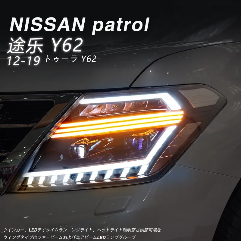 Фары передние LED с ходовыми огнями для Nissan Patrol Y62 (2012-2019), комплект, FT Carlight — фото 2