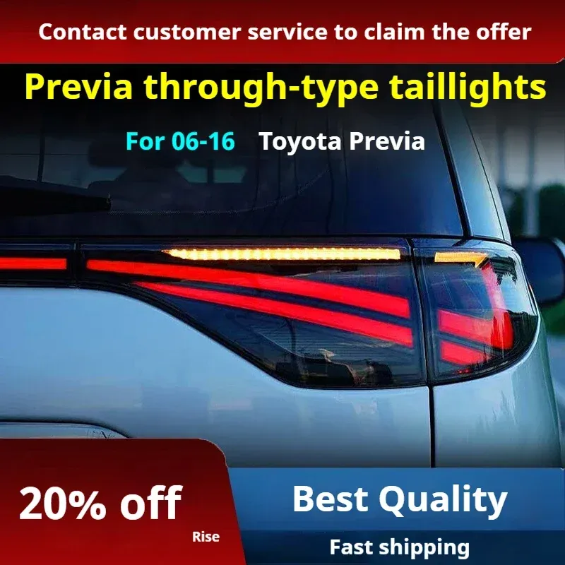 Задние LED-фонари динамический поворотник сквозные для Toyota Previa ACR50 (2006-2016), комплект, комплект, FT Carlight Carlight — фото 5