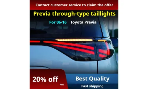 Задние LED-фонари динамический поворотник сквозные для Toyota Previa ACR50 (2006-2016), комплект, комплект, FT Carlight Carlight — фото 5