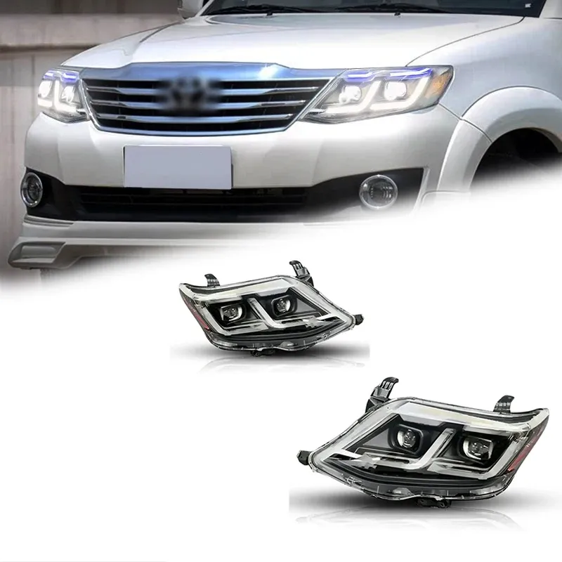 Фары передние LED с ходовыми огнями для Toyota Fortuner (2011-2015), комплект, комплект, FT Carlight Carlight — фото 1