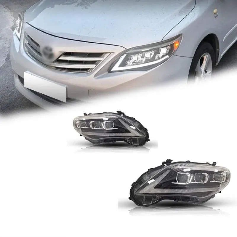 Фары передние LED с ходовыми огнями для Toyota Corolla (2011-2013), комплект, комплект, FT Carlight Carlight — фото 1