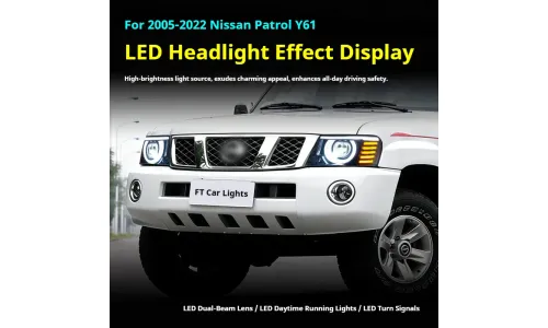 Фары передние LED с ходовыми огнями для Nissan Patrol Y61 (2005-2022), комплект, комплект, FT Carlight Carlight — фото 5