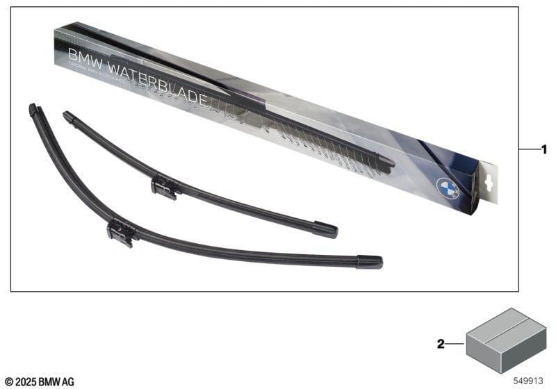Комплект передних щёток стеклоочистителя WaterBlade для BMW X5 G05, X6 G06 и X7 G07, оригинал — фото 3