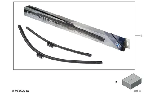 Комплект передних щёток стеклоочистителя WaterBlade для BMW X5 G05, X6 G06 и X7 G07, оригинал — фото 3