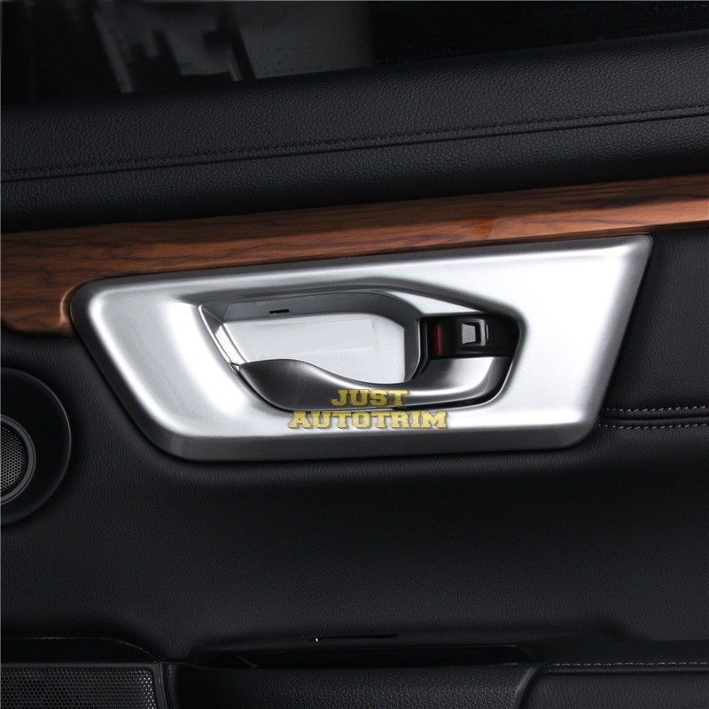 Накладки обрамления внутренних ручек открывания дверей Honda CR-V 2017-, матовый хром — фото 3