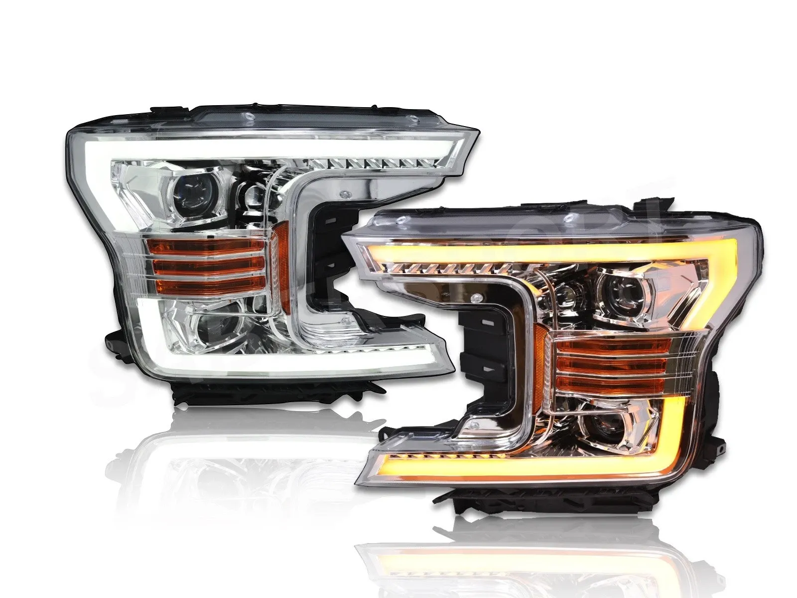Фары галогеновые PRO Series Chrome для Ford F-150 XL/XLT 2018–2020, AlphaRex — фото 2