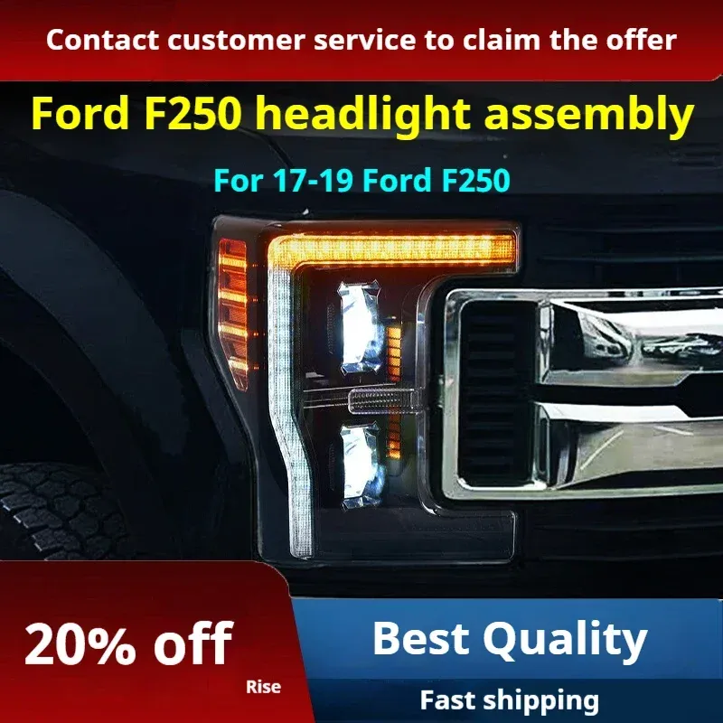 Фары передние LED с ходовыми огнями для Ford F-250 (2017-2019), комплект, комплект, FT Carlight Carlight — фото 2